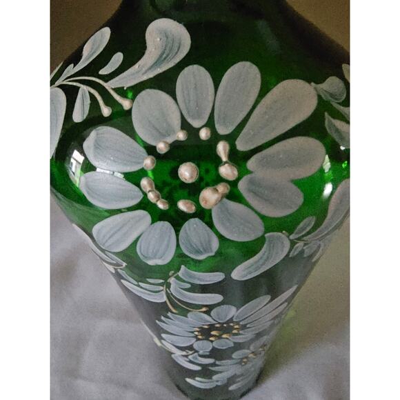 11" Hand Painted Hand Blown Glass Bottle - Picture 12 of 12